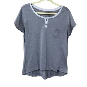 Patagonia W L Heather Purple Capiline Cool Trail Bike Henley